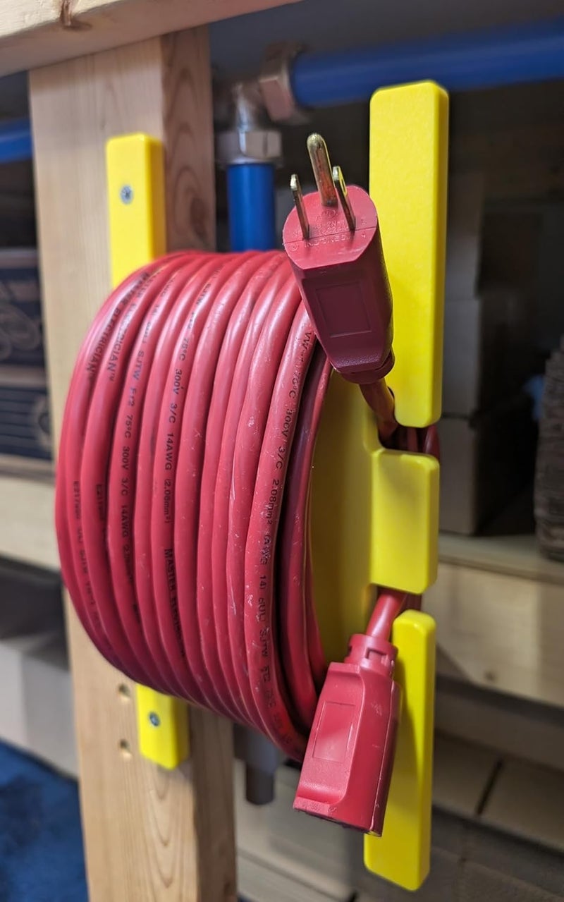 Cauff Poly Heavy Duty Extension Cord Storage Reel, Yellow Cord Organizer Wrap-Holds 100 feet - Image 5